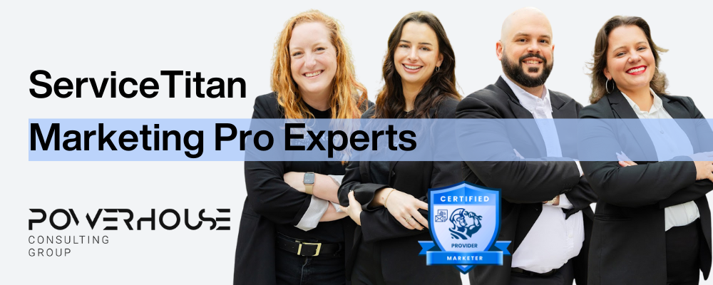 Powerhouse Consulting Group's ServiceTitan Marketing Pro experts - Pam, Mia, Mike, and Amanda